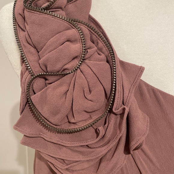 BCBG MaxAzria One Shoulder Rosette Dress - Picture 3 of 5